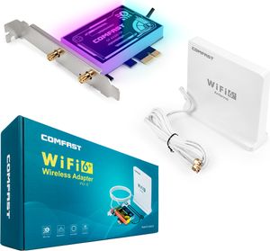 Wi-Fi 6 AX WLAN netzwerkkarten Bluetooth 5.1 PCI-E AX3000 2,4GHz, 5GHz ARGB Dual Band LED Comfast AX200-CP