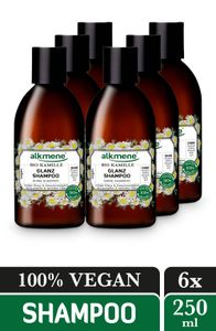 alkmene Glanz Haar Shampoo mit Bio Kamille - veganes Haarshampoo für stumpfes & sprödes Haar - Haarpflege 6x 250 ml