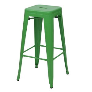 Barová židle HWC-A73, barová židle, kovový průmyslový design stohovatelný  zelená