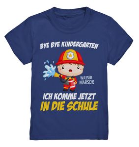 Feuerwehrmann Schulanfang Feuerwehr Outfit Schulkind Geschenk Einschulung T-Shirt – Indigo / 122/128 (7-8)