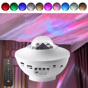 LED Musik Sternenhimmel Projektor, Ozeanwellen Projektor mit Fernbedienung/Bluetooth 5.0/360°Drehen /21 Farben Geschenke für Party Weihnachten Ostern