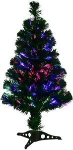 90cm Künstlicher Weihnachtsbaum mit Glasfaser-Farbwechsler, Tannenbaum PVC Nadeln mit LED-Lichterkette , Christbaum