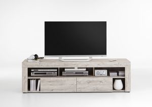 FMD furniture 271-002 TV/HiFi Lowboard in Ausführung Sandeiche Nachbildung, Maße ca. 180 x 53 x 41,5 cm (BxHxT)