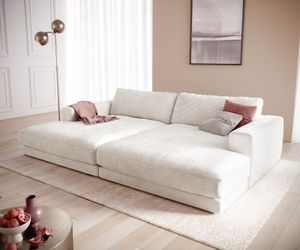 DELIFE Big-Sofa Cubico 290x170 cm Cord Beige