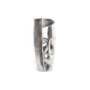 Vase DKD Home Decor Gesicht Silberfarben Aluminium Moderne 15 x 13 x 31 cm