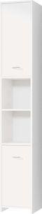 CASARIA® Badezimmerschrank 30cm breit Hochschrank 6 Fächer verstellbar 2 Türen mit Magnetverschluss stehend Bad Regal Badmöbel schmal Holz Weiß