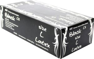 MaiMed Einmalhandschuhe Black Latex Größe L, 100 Stück, schwarz