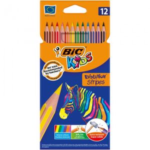 BIC, Kredki ołówkowe Evolution Stripes, 12 kolorów