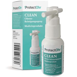 ProtectOhr - Ohrenspray Clean, zur Reinigung der Ohren, für eine sanfte und schonende Reinigung/Pflege der Ohren, für Kinder und Erwachsene geeignet, 20 ml