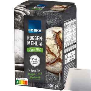 Edeka Roggenmehl Type 1150 ideal für Roggen und Mischbrote (1kg Packung) + usy Block