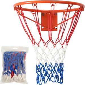 Basketballnetz Basketball Ersatz Netz, Basketballnetze, New Sports Basketball Netz 1 Stück (Rot Weiß Blau)