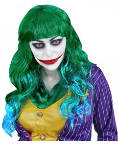 Evil Joker Langhaarperücke für Fasching & Halloween