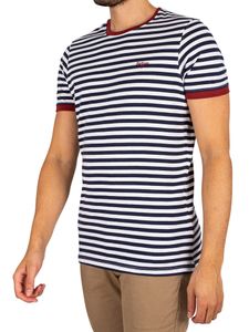 Barbour Quay-Streifen-T-Shirt, Weiß S
