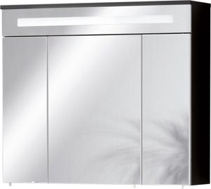 FACKELMANN LED Spiegelschrank KARA / mit Soft-Close-System / Maße (B x H x T): ca. 80 x 70 x 23 cm / Schrank für das Bad / Möbel fürs WC oder Badezimmer / Korpus: Anthrazit / Front: Spiegel