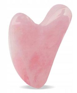 Hikey Gua Sha Prírodný kameň z ružového kremeňa, tvárový kameň Rose Quartz Guasha Masážny nástroj Masáž tvárových kameňov