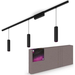 Philips Hue Bluetooth White & Color Ambiance Schienensystem Perifo Pendelleuchte in Schwarz 3x 5,2W 1530lm Starter-Set