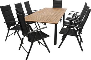 DEGAMO Gartengarnitur Gartenset Essgruppe SARONNO 9-teilig, Alu + Akazie DEGAMO Gartengarnitur Gartenset Essgruppe SARONNO 9-teilig, Alu + Akazie
