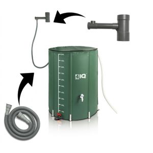 4iQ Falbare Regentonne 1000L Wassertonne, Garten Regentank, Regenwasserfass mit Regenwasserauffangsystem