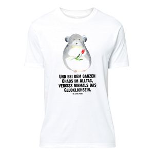 Mr. & Mrs. Panda Größe M T-Shirt Chinchilla Blume - Weiß - Geschenk, Tiermotive, Herrn, Junggesellenabschied, Liebeskummer, Schlafshirt, Frauen, Chinchillas, Gute Laune