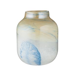 Casablanca by Gilde Vase "Fresh" creme mit blauer Wischung, durchgefärbt, H.24 cm, Öffnung: D.9cm, 50932