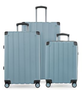 HAUPTSTADTKOFFER Q-Damm - sada kufrů 3-dílná, sada zavazadel (S+M+L) kufr 4 kolečka prodloužení, TSA zámek, modrý bazén