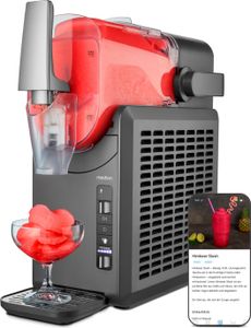 MEDION Slush Maschine (2,6 Liter Slush-Eis Kapazität, 1,9 Liter Fassungsvermögen, Slush Ice Maker für Getränke, 5 Getränkemodi, 30-60 Minuten Zubereitungszeit, Kompressor, Slush Eis Maschine, MD12090)