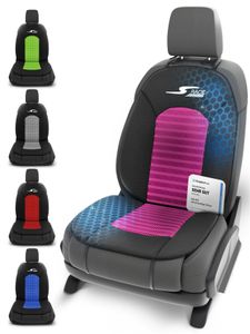 WALSER Car Comfort Auto-Sitzauflage S-Race, Autositzauflage, Sitzkissen-PKW, Universal Sitzschoner-Auto, Sitzauflage-Auto Vordersitze, Sitzunterlage-Auto pink/schwarz