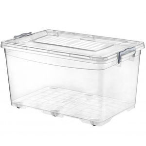Aufbewahrungsbehälter Aufbewahrungsbox Transparentbox Kunststoffbox Klappbox Rollbox mit Rädern 50L