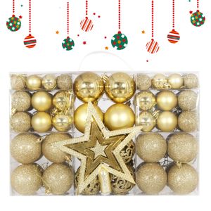 Weihnachtskugeln 100 Stück Kunststoff Weihnachtsschmuck Weihnachtsdeko, Gold