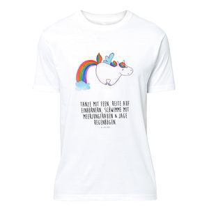Mr. & Mrs. Panda Größe S T-Shirt Einhorn Pegasus - Weiß - Geschenk, Erwachsenwerden, Junggesellenabschied, Sprüche, Einhorn Deko, Glitzer, Frauen, Realität, Unicorn