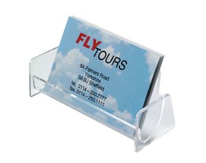 SIGEL VA120 Visitenkarten-Aufsteller, glasklar, für bis zu 50 Karten (max. 97x85 mm)