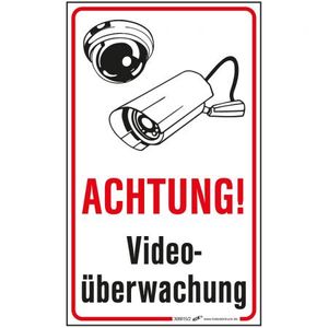 Hinweisschild Schild - Achtung  Videoüberwachung - Gr. ca. 5 cm  x 8,3 cm - 308815/2
