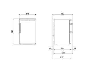 Smeg Fa120e Eintüriger Kühlschrank Durchsichtig 101L / EU Plug 220V Durchsichtig 101L