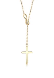 Elli Halskette Y-Kette Kreuz Infinity Symbol 925 Silber Gold