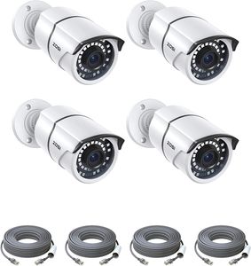 ZOSI 4X 5MP H.265+ PoE IP Überwachungskamera Zusatzkamera Set POE NVR System, IP66 Metallgehäuse für Innen und Außen, 36M IR LEDs