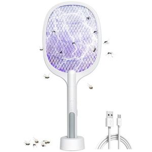 OZAVO 2in1 Fliegenklatsche OZ947, wiederaufladbarer USB Elektrische Mückenklatsche, UV Lampe Insektenvernichter Fliegenwedler