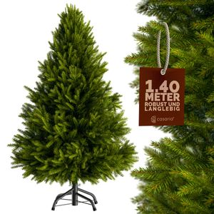 Casaria Künstlicher Weihnachtsbaum 140 cm Edeltanne mit Metallständer 470 Spitzen Naturgetreu Spritzguss Schnellaufbau Weihnachten Tannenbaum PE Grün
