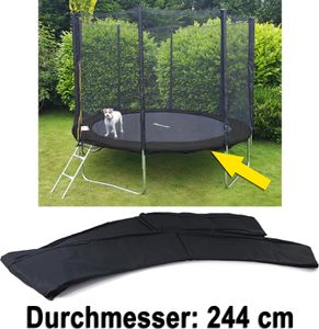 Sicherheits Schutz Rand Abdeckung für Trampolin Sprungfedern 244 CM schwarz