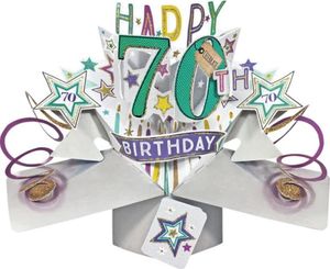 Grußkarte PopUp "Happy 70th Birthday"