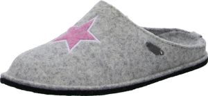 Home Comfort Damen-Pantoffel Rosa Stern Grau, Farbe:grau, EU Größe:38