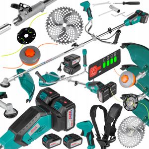 AL-FA Akku Rasentrimmer 2x Batterie LI-ION 21V 4.0 Ah Motorsense Freischneider Kantenschneider Elektro Trimmer +Fadenspule+Schultergurt +255mm Scheibe
