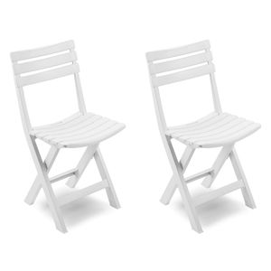 2 Stück Gartenstuhl Klappstuhl Kunststoff Weiß