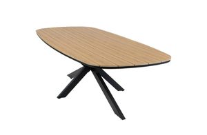 Ovaler Gartentisch Cadiz | 180 x 115 cm | Tecon Teak | Schwarz