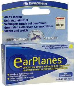 EarPlanes für Erwachsene schützt die Ohren während des Fluges Silikon, 2 St. Ohrstöpsel