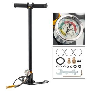 Hochdruck-Standpumpe PCP 4500 PSI, 3-stufige Handpumpe, Edelstahl, präziser Manometer, klappbarer Fuß, Flexibler Schlauch, 0-4500 psi, 0-5800 psi, 50 cm Länge ZAXER