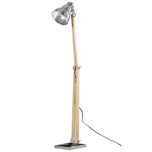 HOMCOM Stehlampe mit Verstellbarem Schirm, Höhenverstellbare Stehleuchte, Standleuchte E27 Fassung, Massivholz Metall, 64 x 18 x 133 cm
