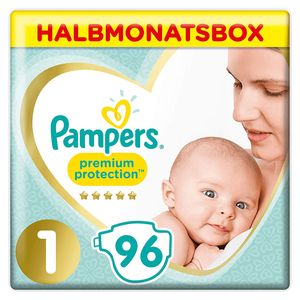 Pampers Premium Protection New Baby Gr.1 Newborn 2-5kg HalbmonatsBox, 96 Stück - Größe 1 - 96 Stück