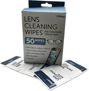 50 balení jednorazových vlhčených utierok na čistenie okuliarov - WETWIPES