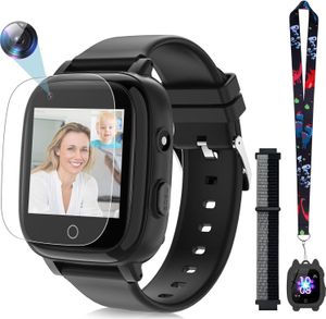 Mingfuxin 4G Smartwatch Kids, wasserdichte Kinder Smart Watch Phone GPS-Tracker, WiFi-Videoanruf, SOS, Schrittzähler, Kamera, Schulmodus, Geo-Zaun 4-1