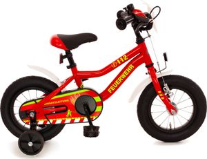 Kinderfahrrad 12 Zoll FEUERWEHR rot weiß gelb Stützräder K-Rahmen